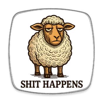 Müdes Schaf Spruchshirt - Viereckiger Kühlschrankmagnet - Weiß - Vorne