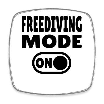 Freediving Mode ON - Diver - Square fridge magnet - white - Front