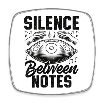 Silence Between Notes - Viereckiger Kühlschrankmagnet - Weiß - Vorne