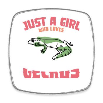 Ambiances Gecko : Juste une fille - Magnet carré - blanc - Devant