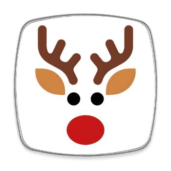 Minimalistische Rudolph-Rentiere - Viereckiger Kühlschrankmagnet - Weiß - Vorne