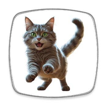 feline - Square fridge magnet - white - Front