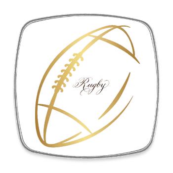 Elegant Golden Rugby Ball - Square fridge magnet - white - Front