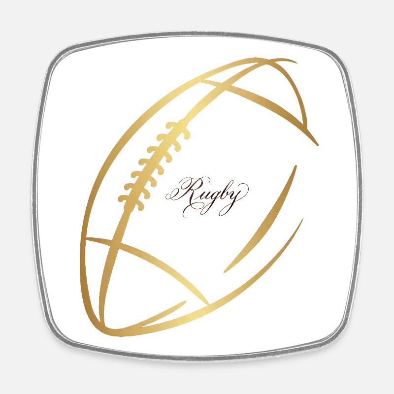 Rugby Doré Ball Élégant - Magnet carré - blanc