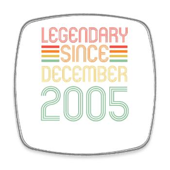 Legendär seit Dezember 2005, Retro, Geburtstag - Viereckiger Kühlschrankmagnet - Weiß - Vorne
