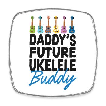Hawaiian Ukulele Uke Daddy's - Viereckiger Kühlschrankmagnet - Weiß - Vorne
