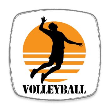 Volley-ball - Magnet carré - blanc - Devant
