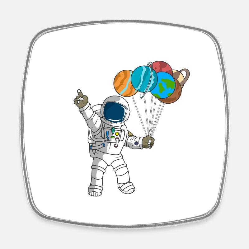 Astronaute mignon, planètes, explorateur spatial, anniversaire par - Magnet carré - blanc