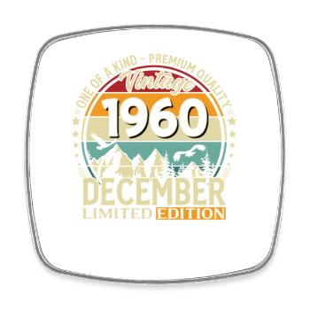 65e anniversaire Millésime décembre Années 1960 - Magnet carré - blanc - Devant