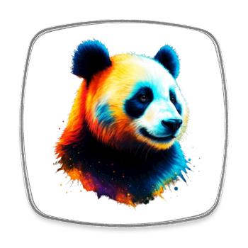 Panda - Viereckiger Kühlschrankmagnet - Weiß - Vorne