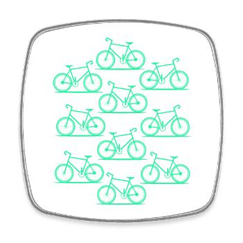 Fahrrad  - Viereckiger Kühlschrankmagnet - Weiß - Vorne