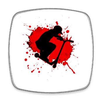 Scooter stunt it - Square fridge magnet - white - Front