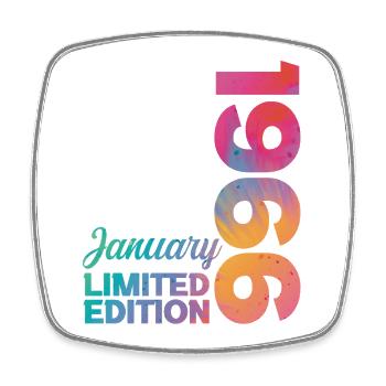 Birthday January 1966 Born in January Gift - Square fridge magnet - white - Front
