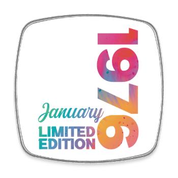 Anniversaire Janvier 1976 Né en Janvier Cadeau - Magnet carré - blanc - Devant