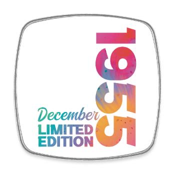Anniversaire Décembre 1955 Né en Décembre Cadeau - Magnet carré - blanc - Devant