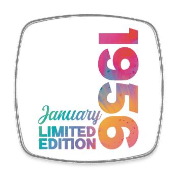 Geburtstag Januar 1956 Geboren im Januar Geschenk - Viereckiger Kühlschrankmagnet - Weiß - Vorne