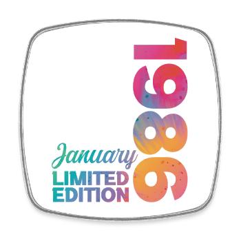 Geburtstag Januar 1986 Geboren im Januar Geschenk - Viereckiger Kühlschrankmagnet - Weiß - Vorne