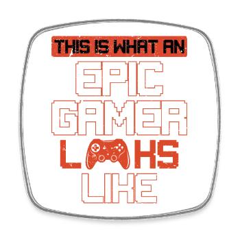 This Is What An Epic Gamer Looks Like Console - Square fridge magnet - white - Front