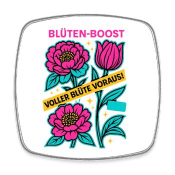 Blüten Boost, Frühlingspower, Blüte voraus - Viereckiger Kühlschrankmagnet - Weiß - Vorne