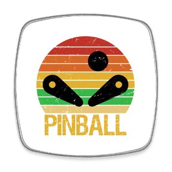 Vintage Pinball Funny Pinballer Machine Flippin - Square fridge magnet - white - Front