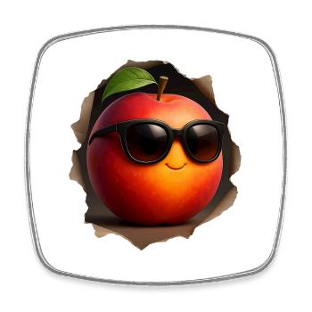 Nectarine Fruit Peach - Square fridge magnet - white - Front