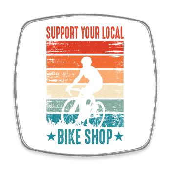 Motif cycliste vélo cadeau - Magnet carré - blanc - Devant