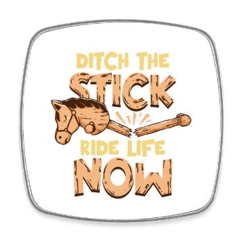 Anti Hobby Horsing - Square fridge magnet - white - Front