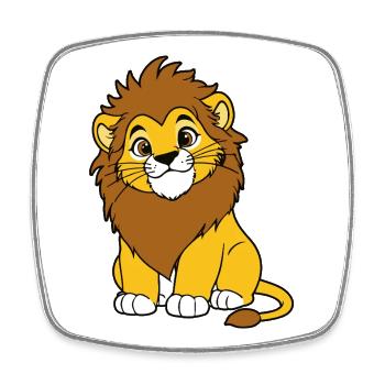Little Lion of the Savannah – Illustration Lion Cub - Square fridge magnet - white - Front