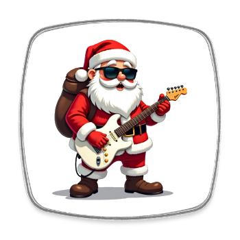 Christmas Skirt Santa - Square fridge magnet - white - Front