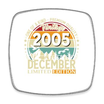 20. Geburtstag Vintage Dezember Jahrgang 2005 - Viereckiger Kühlschrankmagnet - Weiß - Vorne