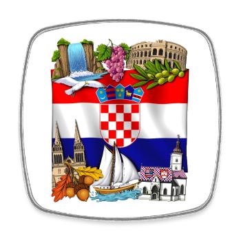 Croatia - Square fridge magnet - white - Front