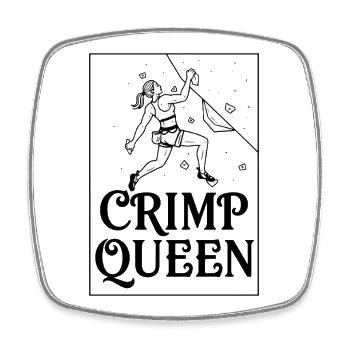 Crimp Queen Kletterabenteuer-Grafik - Viereckiger Kühlschrankmagnet - Weiß - Vorne