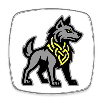 Wolf Wikinger - Viereckiger Kühlschrankmagnet - Weiß - Vorne