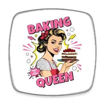 Baking Cake Baking Queen Baking Fairy Baker Pop Art - Square fridge magnet - white - Front