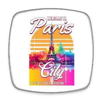 Paris Eiffelturm Frankreich Stadt Skyline Bunt - Viereckiger Kühlschrankmagnet - Weiß - Vorne