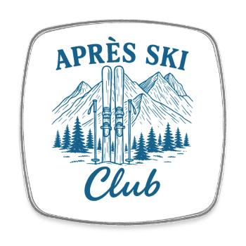 Club d’après-ski - Magnet carré - blanc - Devant