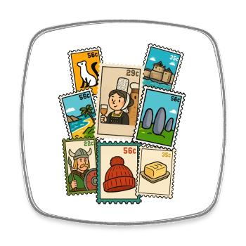 Breton Stamps Brittany Pride BZH History - Square fridge magnet - white - Front