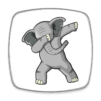 Dabbing Elephant Funny Dab Dance Cute Safari Anima - Square fridge magnet - white - Front