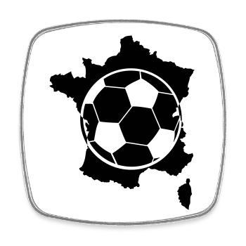 Frankreich Soccer Fußball - Viereckiger Kühlschrankmagnet - Weiß - Vorne