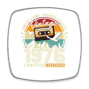 49. Geburtstag Kassette Dezember Jahrgang 1976 - Viereckiger Kühlschrankmagnet - Weiß - Vorne