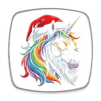 Santa Unicorn Xmas Magic Christmas - Square fridge magnet - white - Front