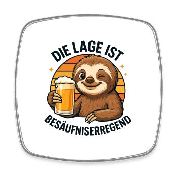 Paresseux à la bière : paresseux à la situation qui provoque l’ivresse - Magnet carré - blanc - Devant