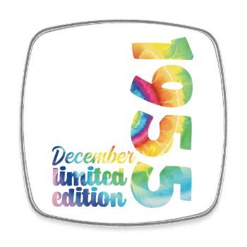 Anniversaire Décembre 1955 Cadeau Tie And Dye Tee - Magnet carré - blanc - Devant