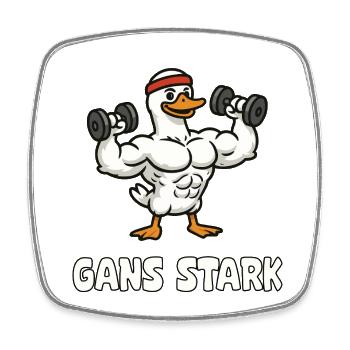 Goose Stark Muscle Goose dans le style fitness - Magnet carré - blanc - Devant