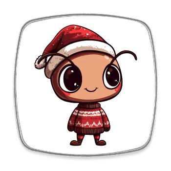 Ameise Weihnachten Xmas - Viereckiger Kühlschrankmagnet - Weiß - Vorne
