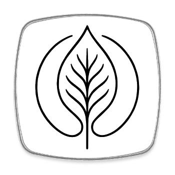Abstract Organic Shape – Minimalistische Line Art  - Viereckiger Kühlschrankmagnet - Weiß - Vorne