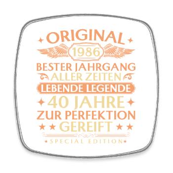 Anniversaire original 1986 Vintage 40 ans - Magnet carré - blanc - Devant