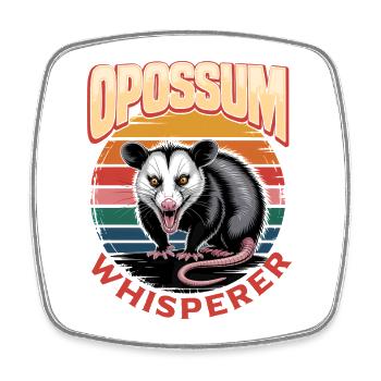 Drôle d’opossum - Magnet carré - blanc - Devant