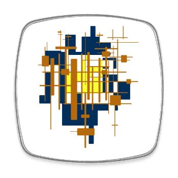 Abstract - Square fridge magnet - white - Front