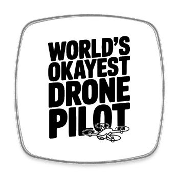 Le pilote de drone le plus correct du monde - Magnet carré - blanc - Devant